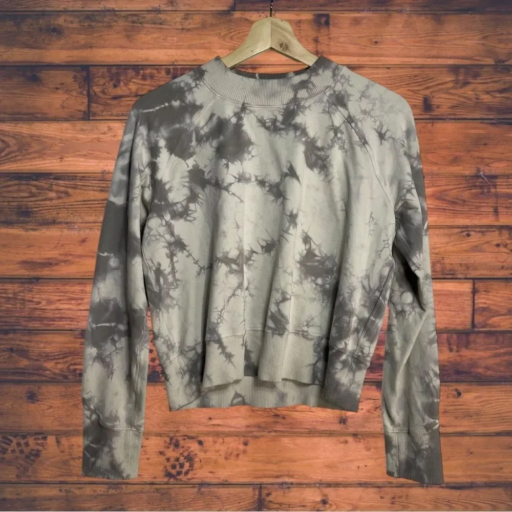 Lululemon‎ Grey Tie Dye Cropped Sweatshirt Small